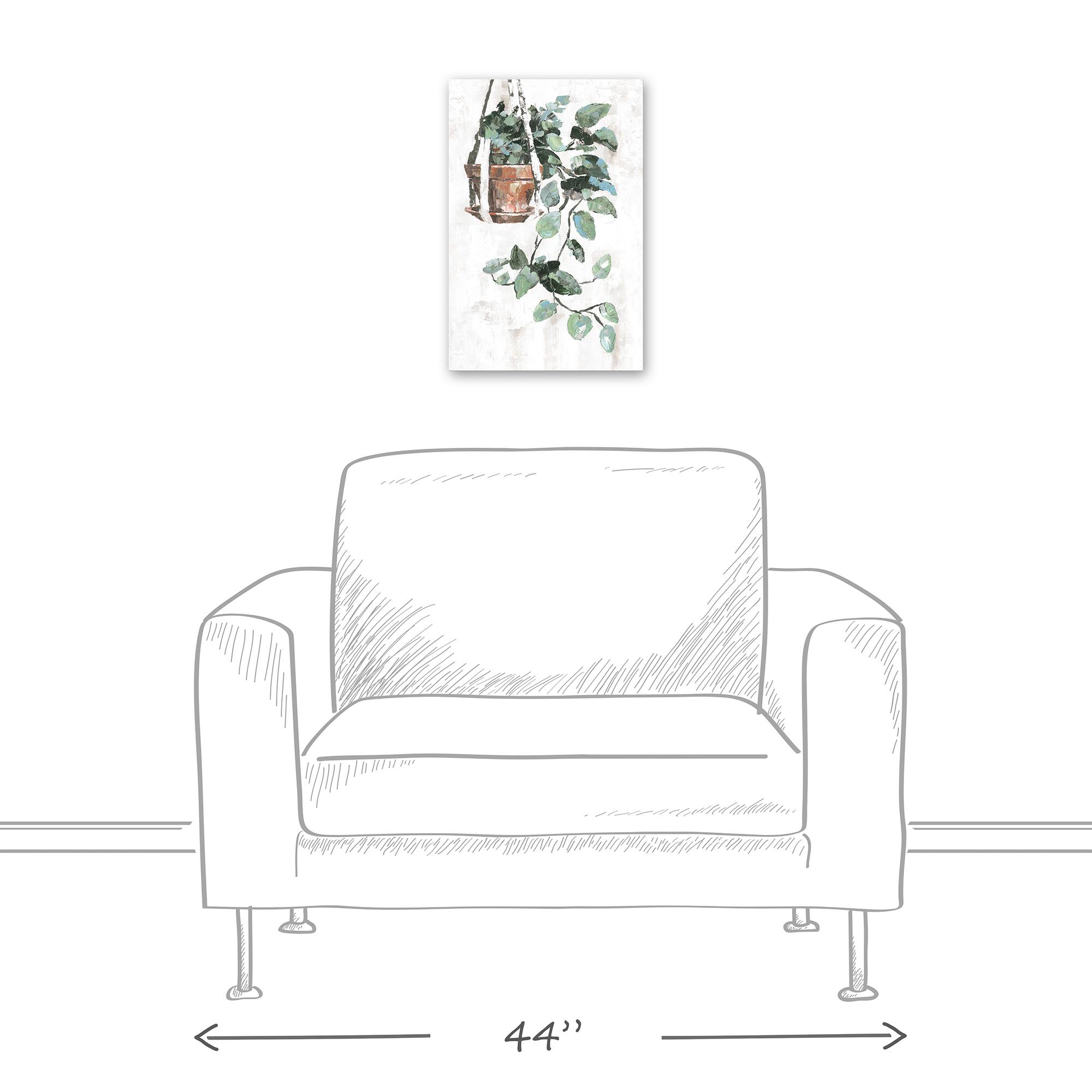 Painted Hanging Plant 12" x 18" Canvas Wall Art
